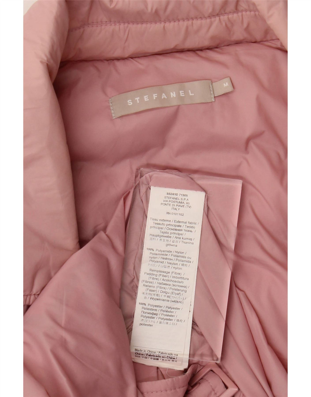 Stefanel Dame Polstret Jakke UK 12 Medium Pink Polyamid