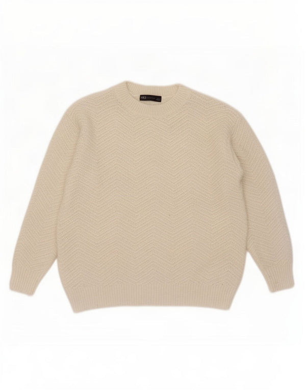 Marks & Spencer Dame sweater med rund hals DK 10 Small Off White