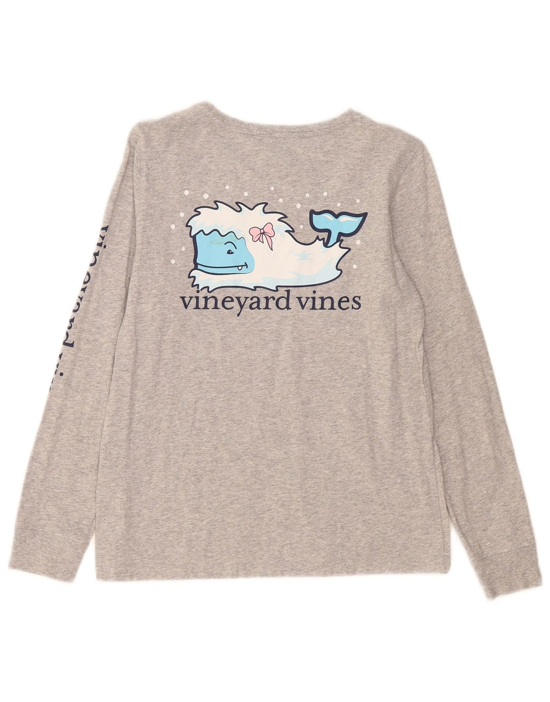 Vineyard Vines Dame Grafisk Top Langærmet UK 10 Små Grå Flecked