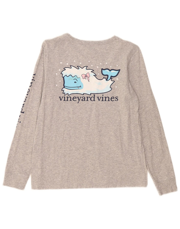 Vineyard Vines Dame Grafisk Top Langærmet UK 10 Små Grå Flecked