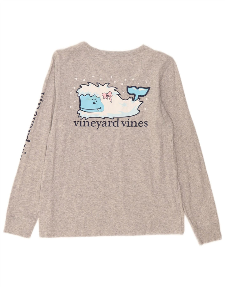 Vineyard Vines Dame Grafisk Top Langærmet UK 10 Små Grå Flecked