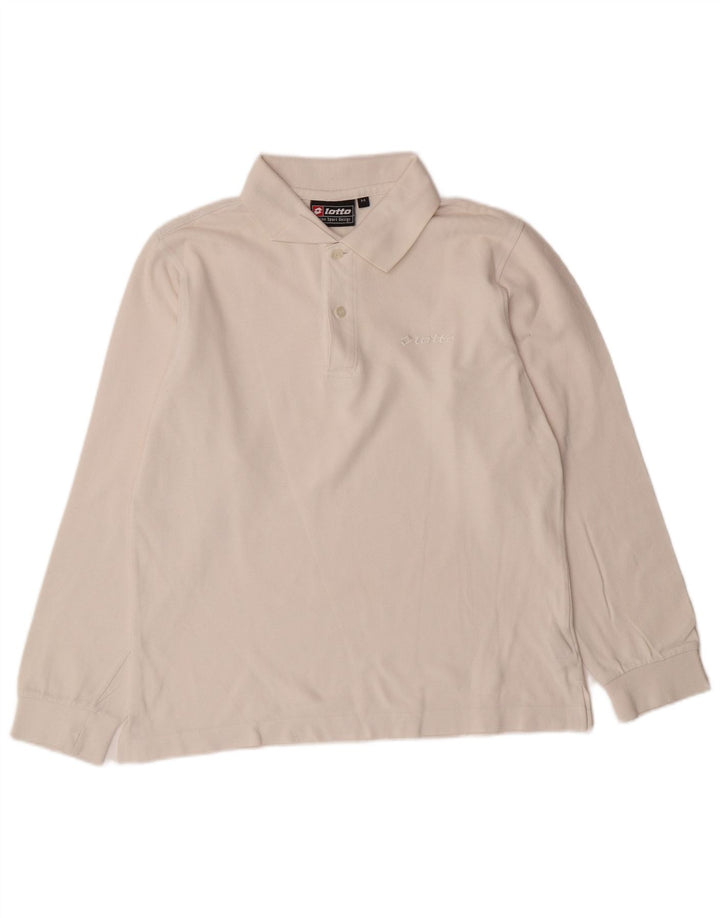 LOTTO Langærmet poloshirt til mænd Medium hvid bomuld