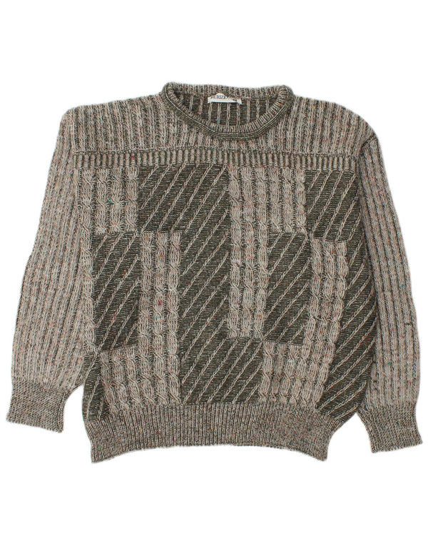 Vintage Herre Crew Neck Jumper Sweater IT 48 Medium Grøn Akryl