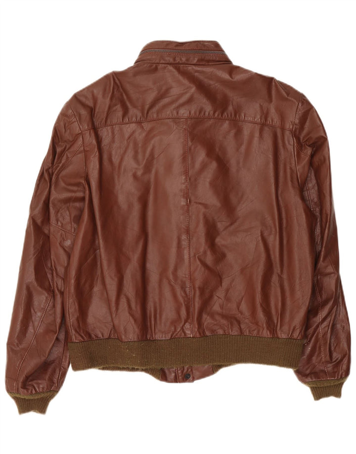Cooper Herre Hooded Læderjakke UK 42 XL Brun Læder
