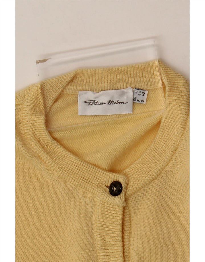 Peter Hahn Dame Cardigan Sweater UK 16 Large Yellow
