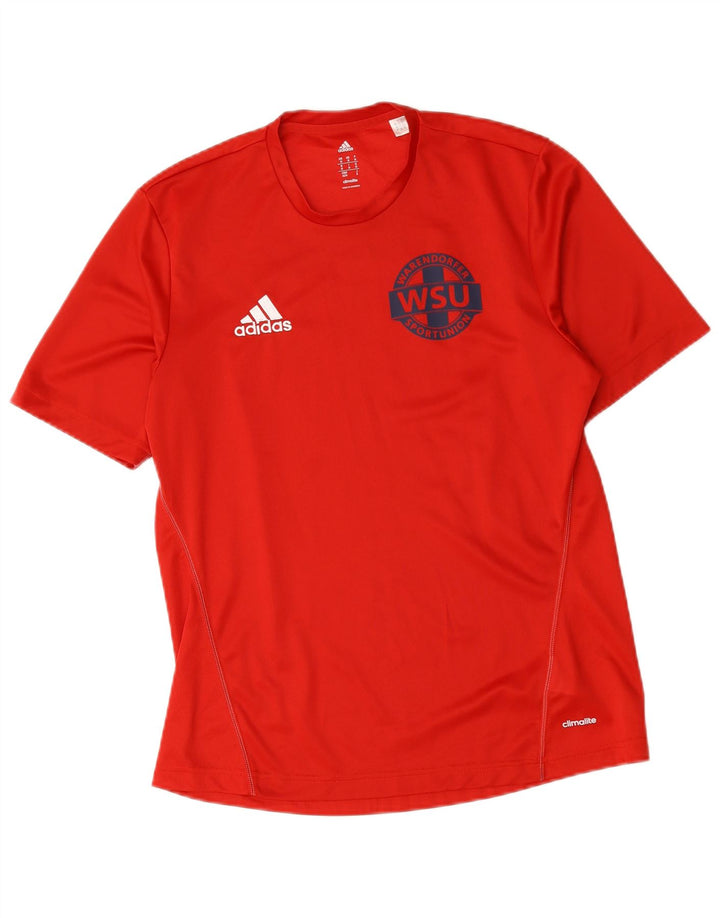 Adidas Herre Warendorfer Sportuninon Grafisk T-Shirt Top Medium Rød
