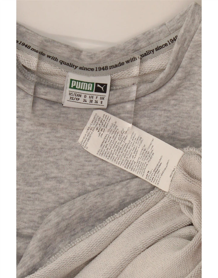 Puma Dame Sweatshirt Jumper UK 8 Lille Grå Bomuld