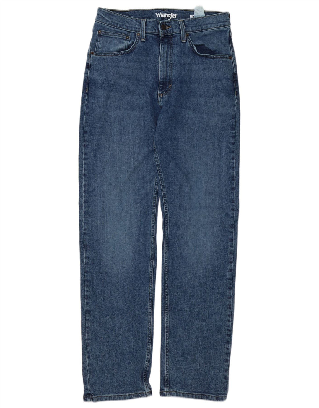 Wrangler Herre Regular Fit Straight Jeans W32 L34 Blå Bomuld