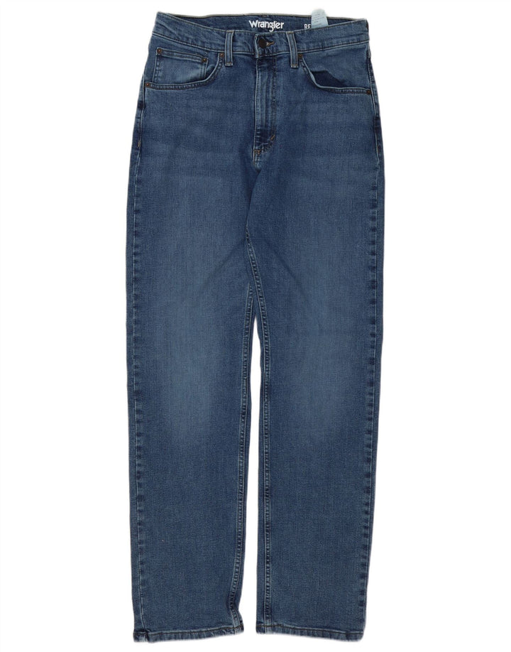 Wrangler Herre Regular Fit Straight Jeans W32 L34 Blå Bomuld