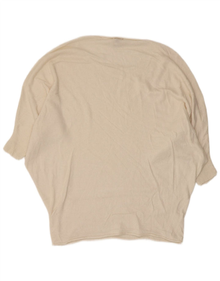 Phase Eight Dame Batwing Boat Neck Jumper Sweater UK 10 Small Off White