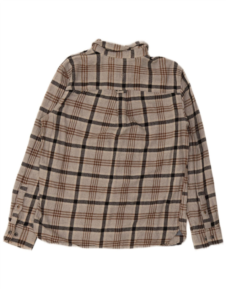 Fat Face Herre Regular Fit Flanellskjorte Stor Grå Plaid Bomuld