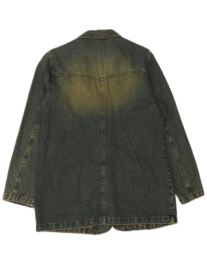 Vintage Dame 3 Knapper Denim Blazer Jacket UK 14 Stor Blå Bomuld