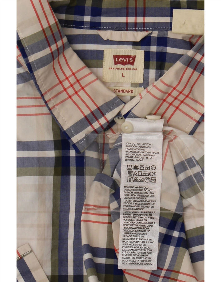 Levi's Herre Standard Fit Skjorte Stor hvid Plaid Bomuld
