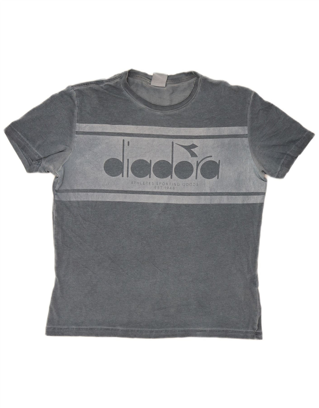 Diadora Herre grafisk T-shirt top mellemgrå bomuld