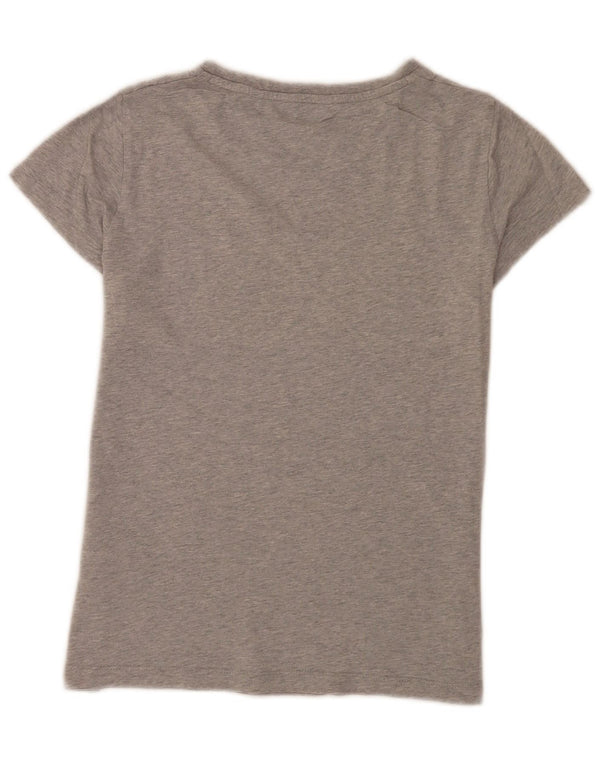 Gant Grafisk T-shirt top til kvinder DK 10 Small Grey Colourblock Bomuld