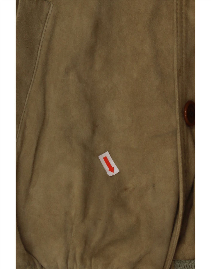 VINTAGE Bomberjakke i ruskind til mænd IT 48 Medium Beige