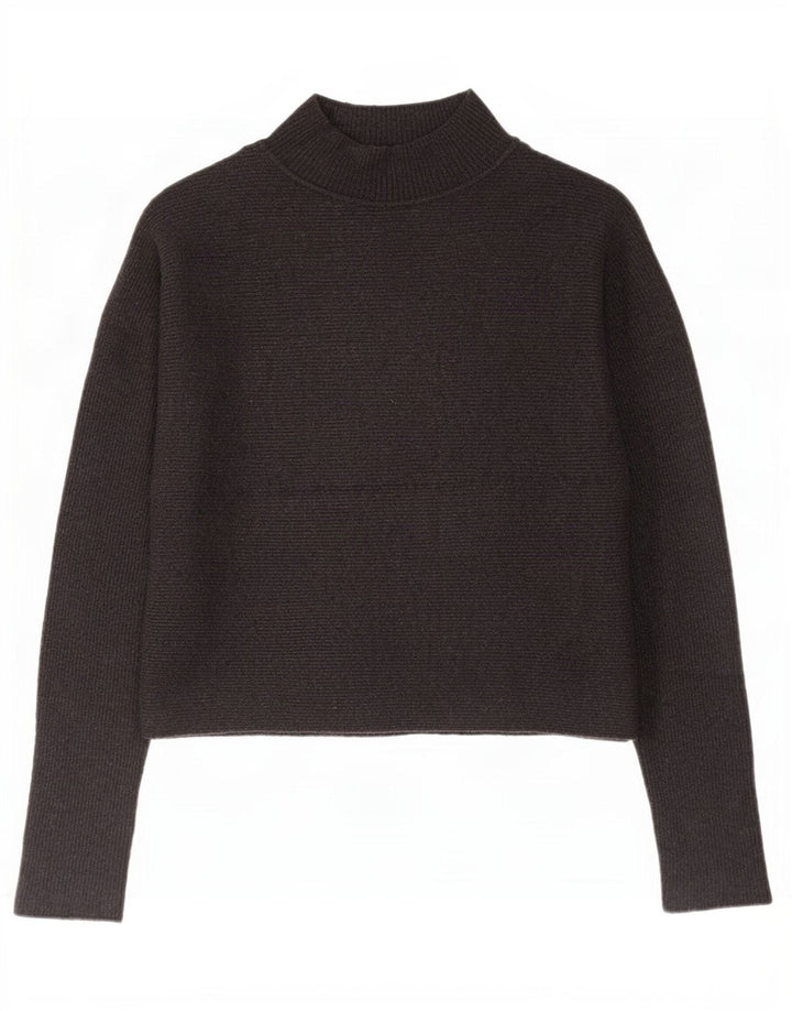 Zara Womens Crop Oversized Turtle Neck Jumper Sweater UK 10 Small Grey