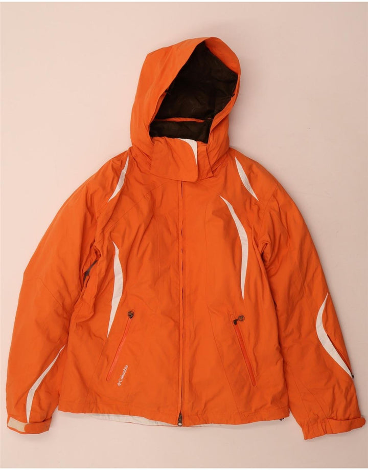 Columbia Dame Titanium Hætte Skijakke UK 14 Medium Orange Colourblock