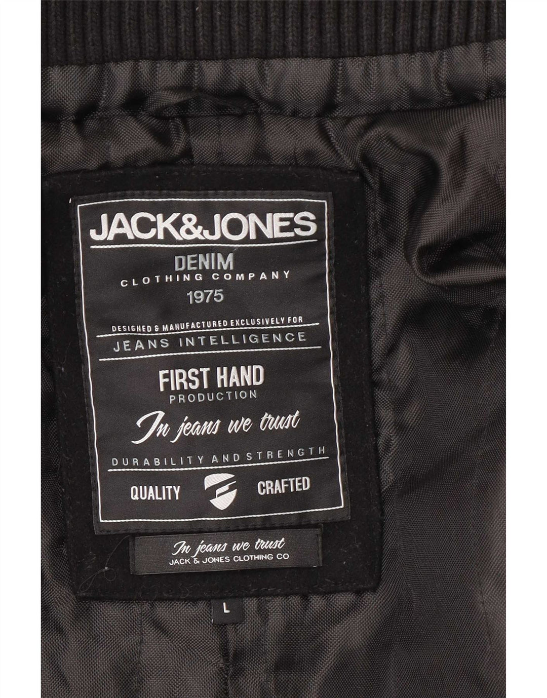 Jack & Jones Herre Pea Coat UK 40 Large Black Wool