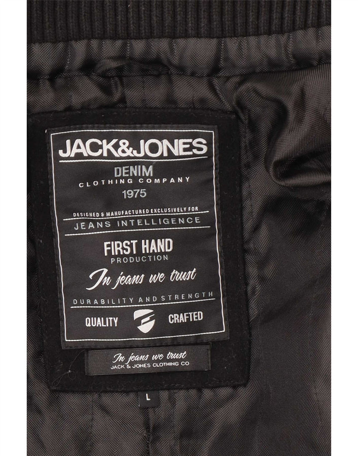 Jack & Jones Herre Pea Coat UK 40 Large Black Wool