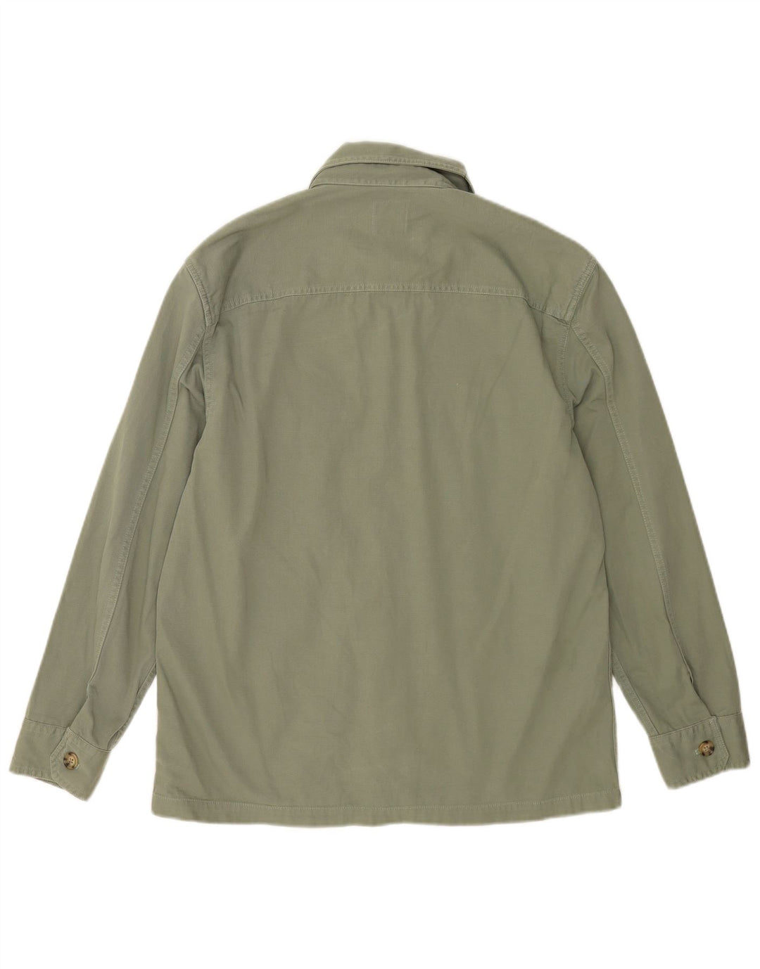 Marks & Spencer Herre Overshirt Shirt Medium Green Bomuld