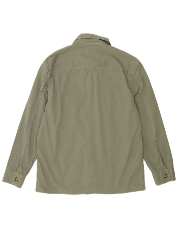 Marks & Spencer Herre Overshirt Shirt Medium Green Bomuld
