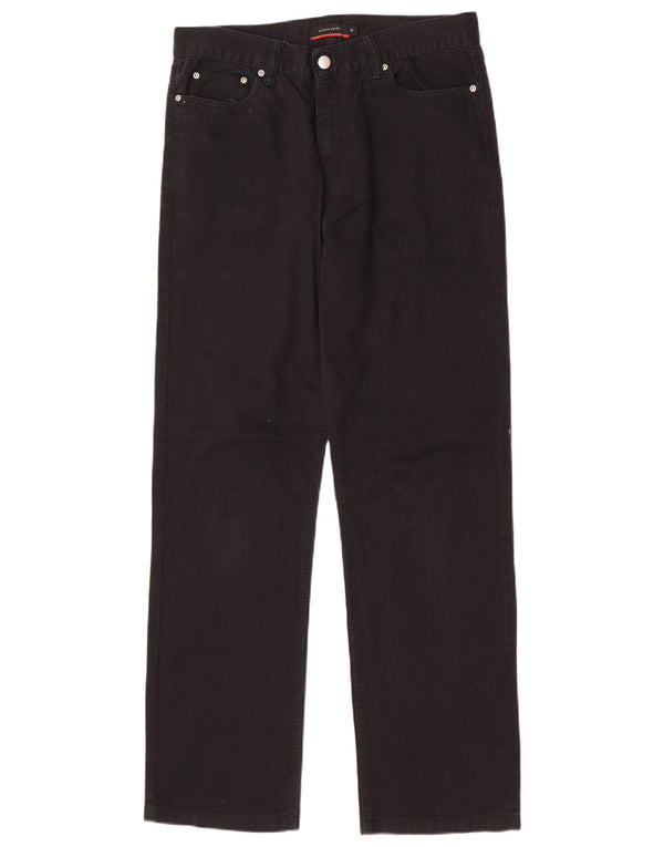 Pierre Cardin Straight Casual bukser til mænd Medium W32 L32 Sort bomuld