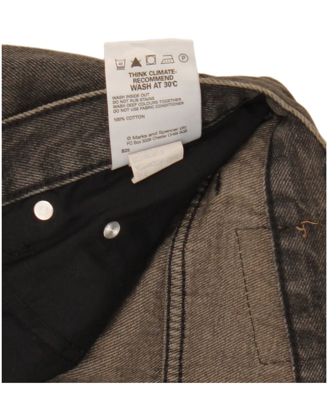 Marks & Spencer Herre Blue Harbor Straight Jeans W34 L26 Grå Bomuld