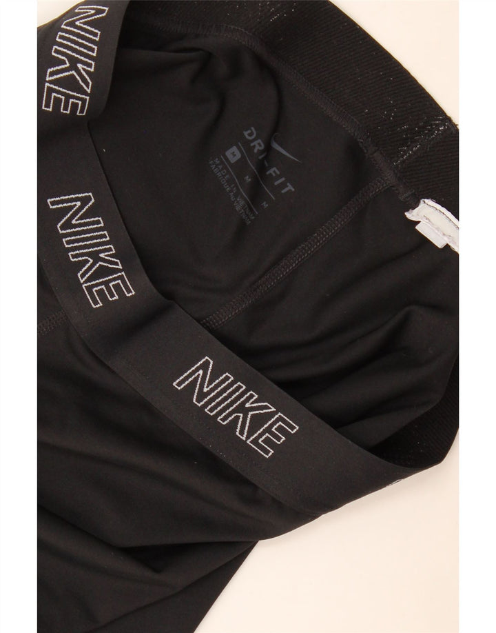 Nike Dame Dri Fit Grafiske Capri Leggings UK 12 Medium Sort