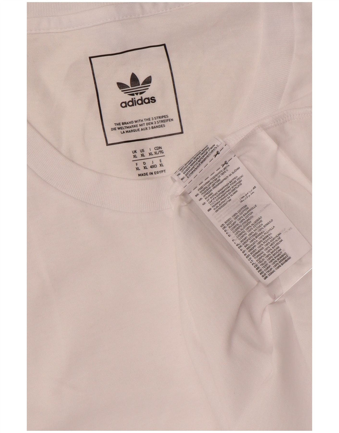 Adidas Herre T-Shirt Top XL Hvid Bomuld