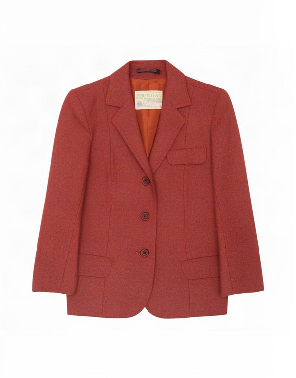 Jimmy Hourihan Dame 3-knaps blazer jakke UK 8 Small Red Flecked