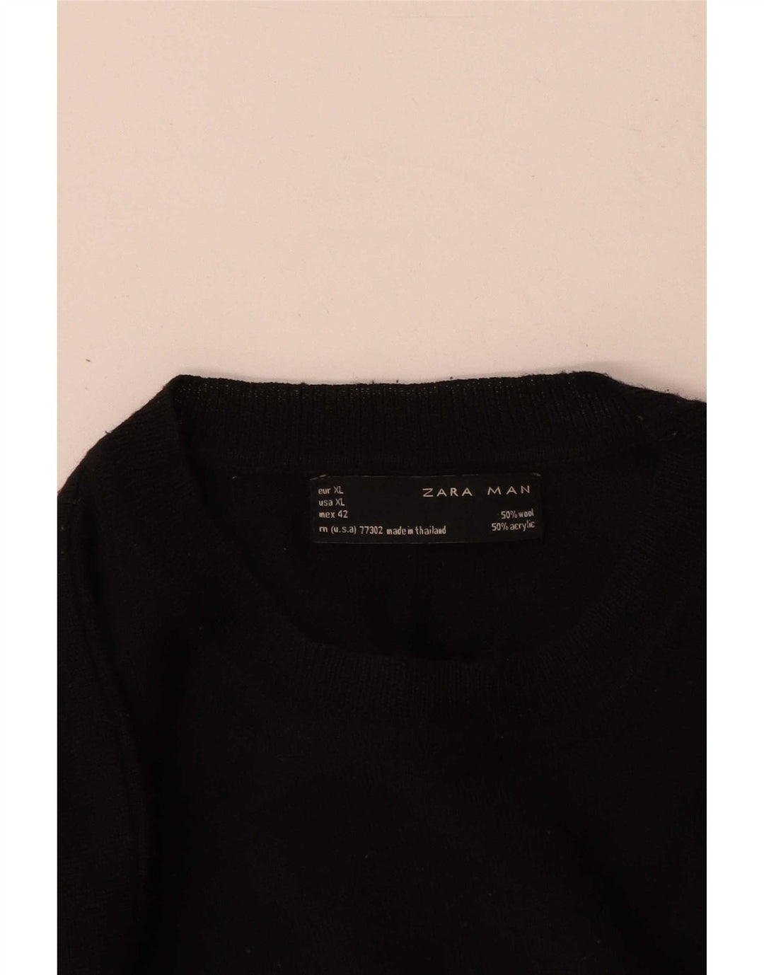 Zara Herre sweater med rund hals XL sort uld