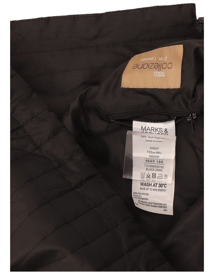 Marks & Spencer Herre Liner Gilet UK 38 Medium Black Polyester