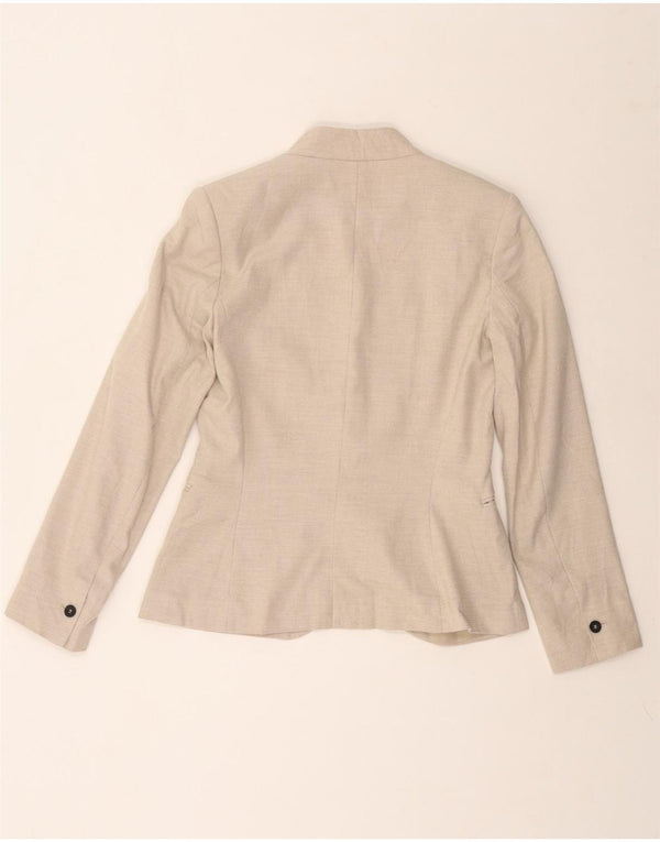 ZARA Blazerjakke med 1 knap til kvinder EU 36 XS Beige Polyester