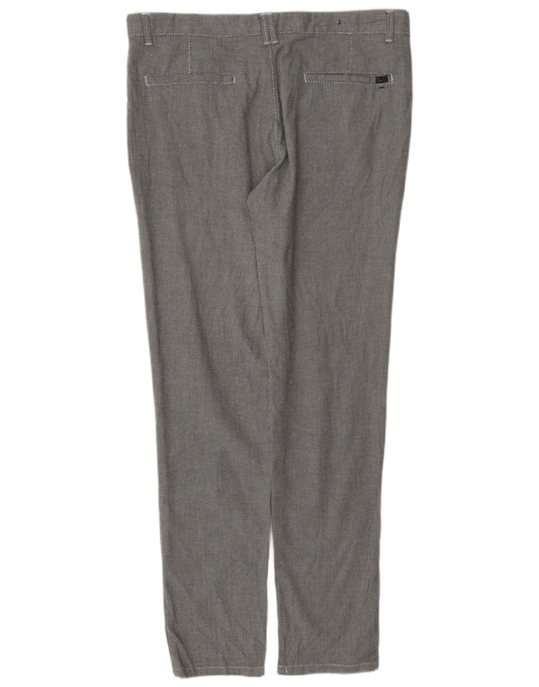 Zara Herre Slim Chino Bukser EU 34 Large W34 L32 Grå plettet bomuld