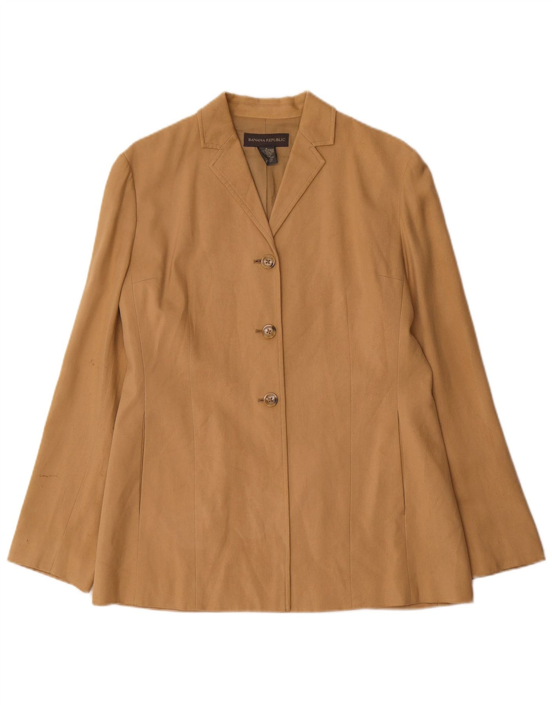 Banana Republic Dame 3 Button Blazer Jacket UK 8 Small Beige Silk