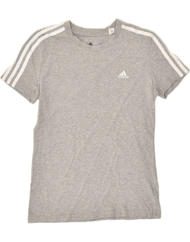 ADIDAS Womens T-Shirt Top UK 10 Small Grey Cotton | Vintage Adidas | Thrift | Second-Hand Adidas | Used Clothing | Messina Hembry 