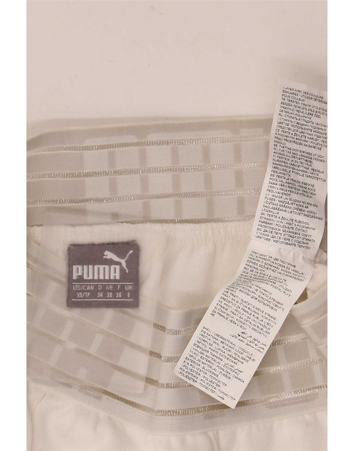 Puma Graphic Sports Shorts til kvinder UK 8 Small White Polyester