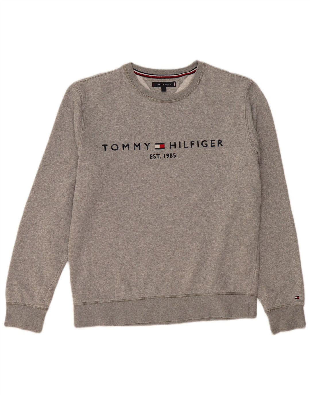 Tommy Hilfiger Herre Grafisk Sweatshirt Jumper Stor Grå Bomuld
