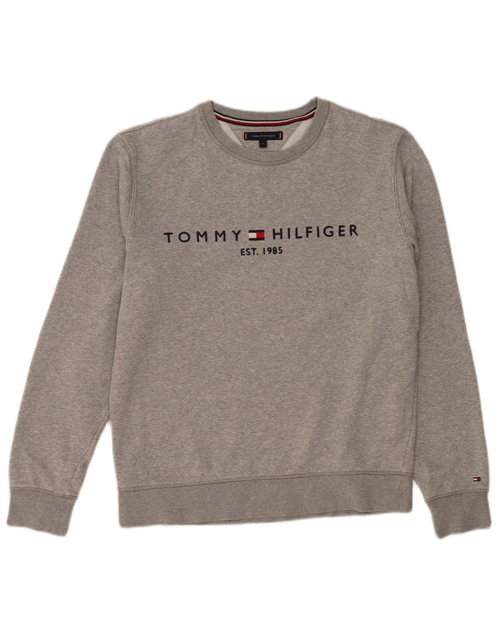Tommy Hilfiger Herre Grafisk Sweatshirt Jumper Stor Grå Bomuld