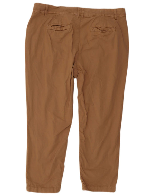 Fat Face Dame Garment Dyed Cropped Trousers UK 16 Large W34 L23 Beige