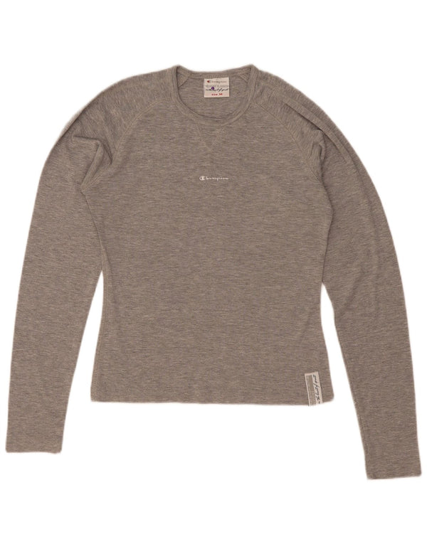Champion Womens Heritage Classics Top Langærmet UK 12 Medium Grey Flecked