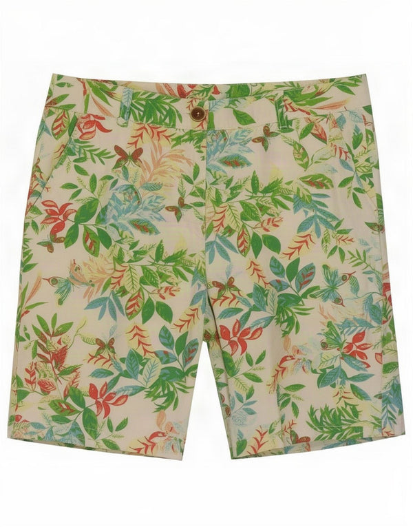 Benetton chinoshorts til kvinder UK 12 Medium W32 Flerfarvet blomstret bomuld