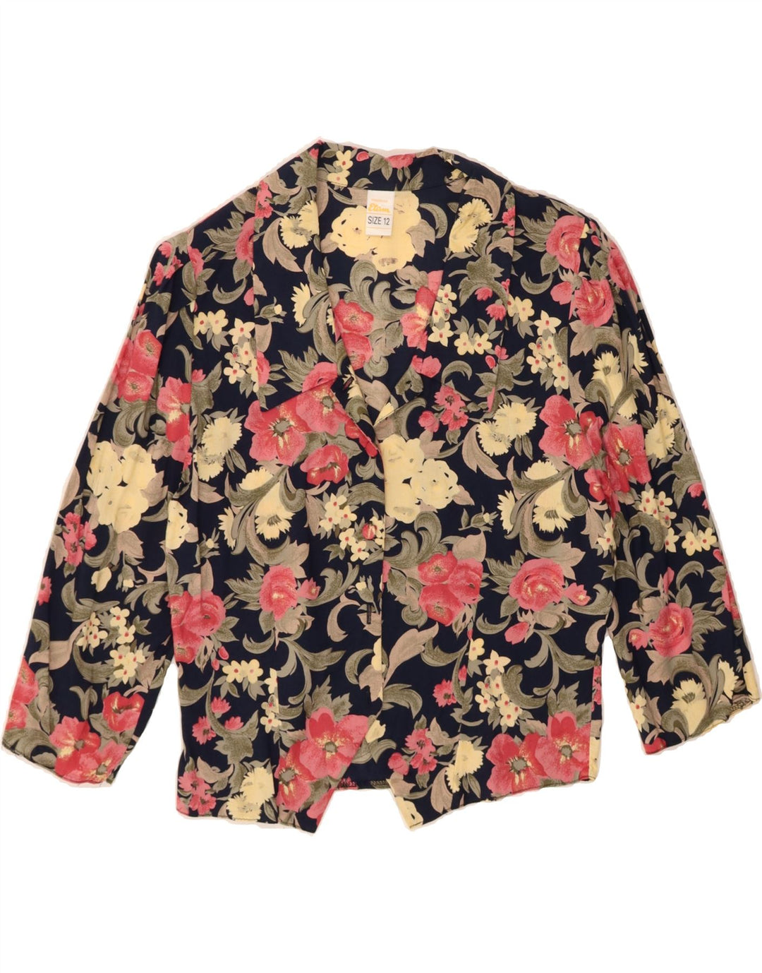 ETAM Womens 2 Button 2 Piece Skirt Set UK 12 Medium W28  Navy Blue Floral Vintage Etam and Second-Hand Etam from Messina Hembry 