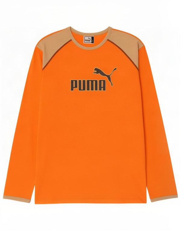 Puma drenge grafisk top langærmet 15-16 år stor orange farveblok