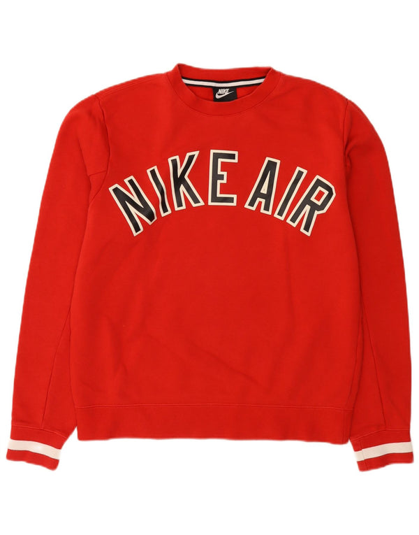 Nike Herre Grafisk Loose Fit Sweatshirt Jumper XS Rød Colourblock Bomuld