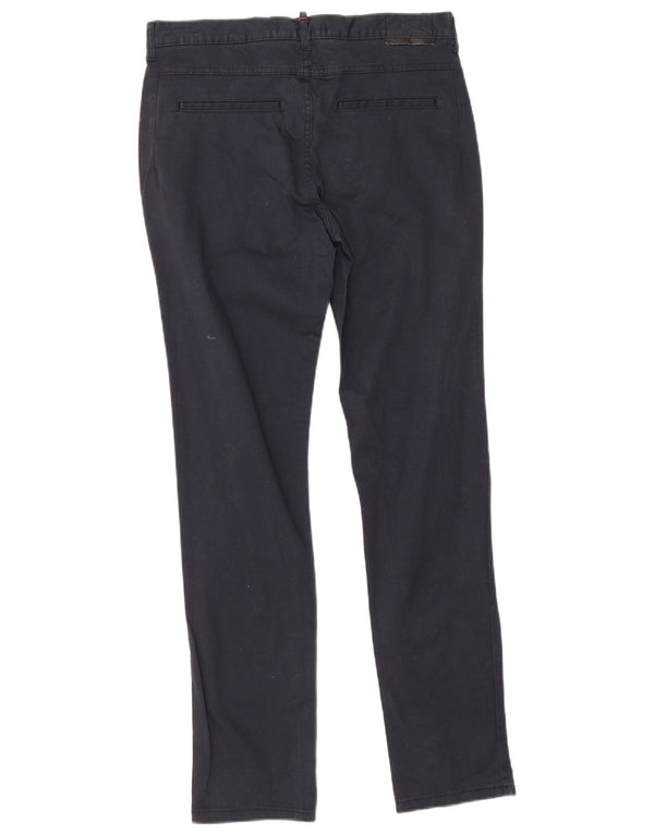 Zara Herre Slim Fit Chino Bukser EU 40 Medium W31 L30 Marineblå Bomuld