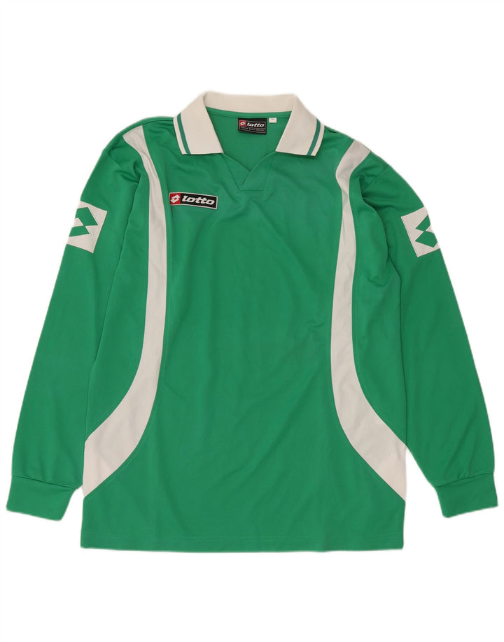 LOTTO Herre grafisk langærmet poloshirt XL Grøn Colourblock Polyester