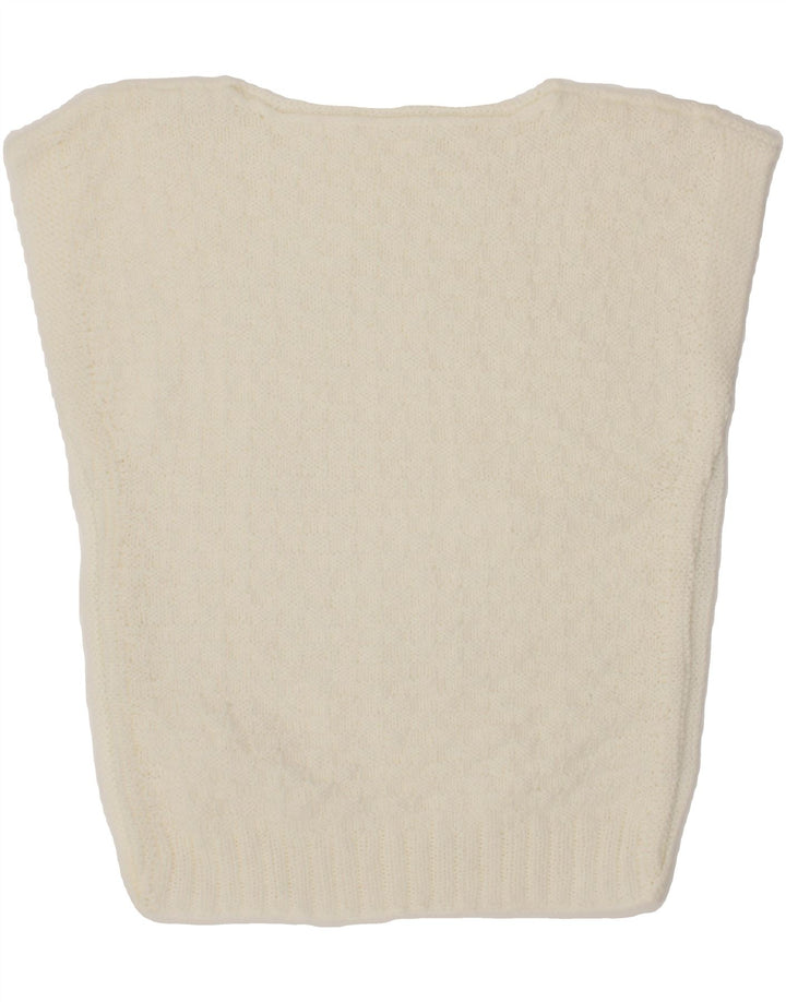 VINTAGE Womens Vest Tank Top UK 14 Medium White Vintage Vintage and Second-Hand Vintage from Messina Hembry 
