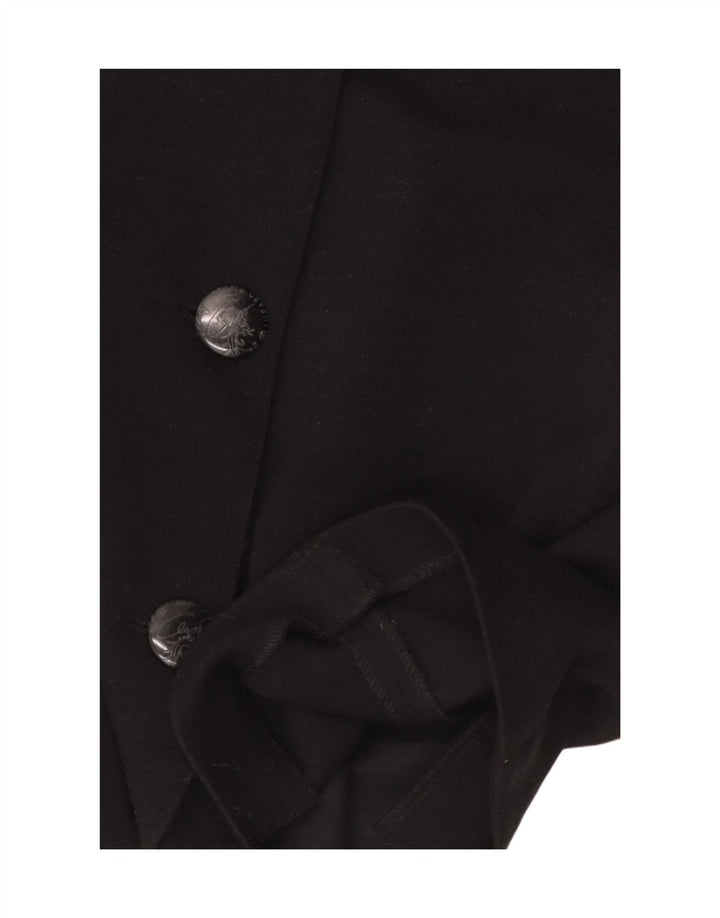 ROBERTO CAVALLI Womens 3 Button Blazer Jacket UK 12 Medium Black Wool